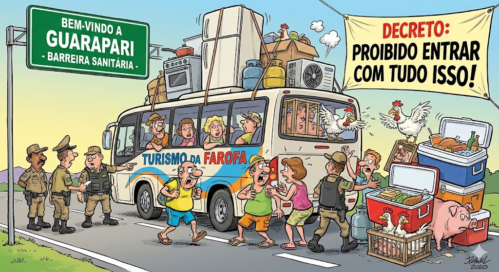 Guarapari/ES proíbe entrada de alimentos e eletrodomésticos em ônibus de turismo